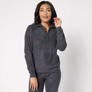 NWT! Barefoot Dreams CozyChic Lite Half Zip Pullover, Size 1X
